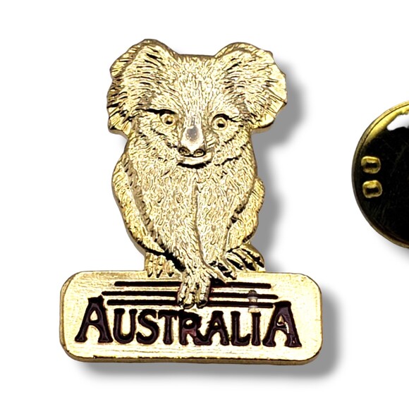 Vintage Gold Tone Koala Australia Lapel Brooch Pin Retro Tourist - Picture 1 of 6